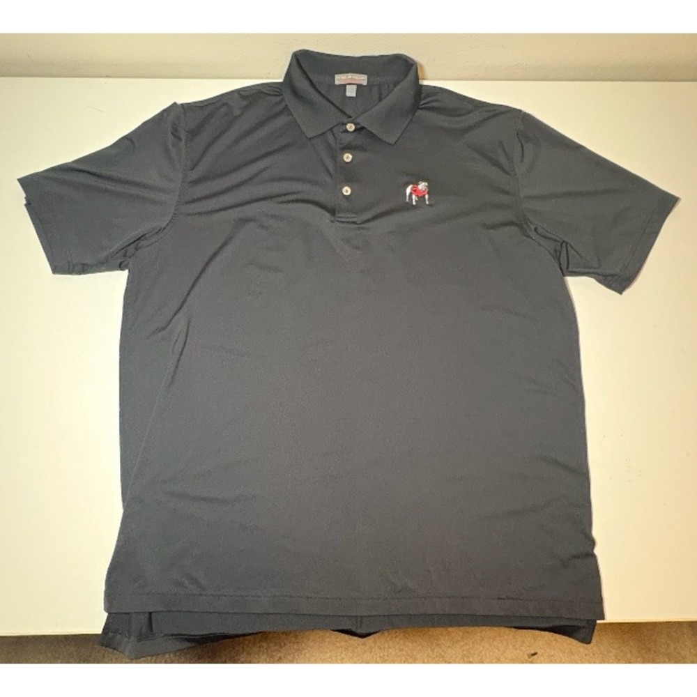 Peter Millar Summer Comfort UGA Georgia Bulldogs Polo Shirt | Black | XL